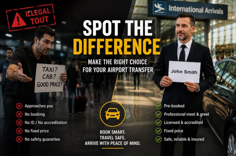 How to Spot an Illegal Tout vs a Licensed Chauffeur for Melbourne Airport Transfers